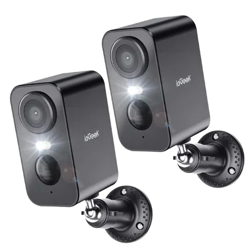 2PCS ieGeek Outdoor Wireless Security Camera 2K Home WiFi Battery CCTV System