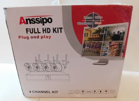Anssipo Model:ASP-8029BWF-8CH-4CAM Full HD Video Recorder Camera System New