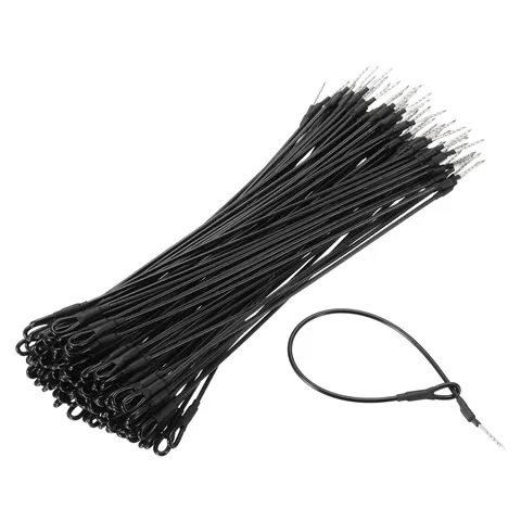 100Pcs Security Tags Lanyards Wire Loop (8", Black), Steel Wire Cable Loop