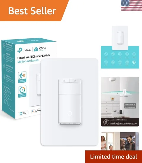 Wi-Fi Smart Dimmer Switch with Motion Sensor - Voice Control & Dimming Features