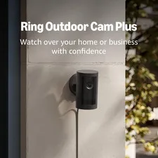 Outdoor Cam Plus, Plug-In (Newest Model), Home or Business Security, Wide-Angle