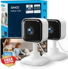GNCC 2K Indoor Camera for Home Security with Phone App 5G/2.4G WiFi Pet Cam |...