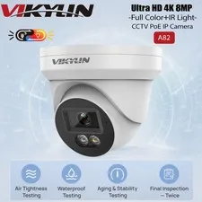 Vikylin 4K 8MP Audio PoE IP Camera Outdoor Full Color+IR Light Night Vision NDAA