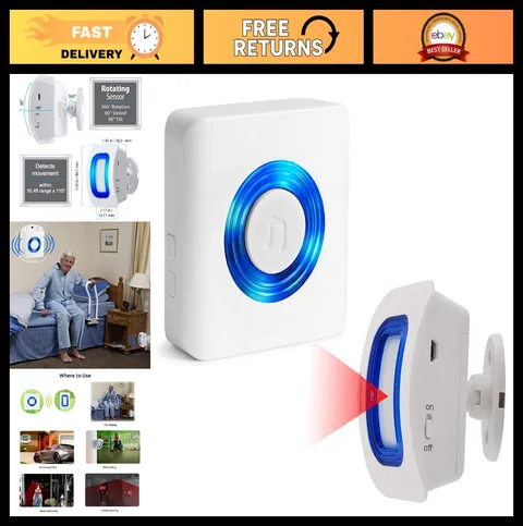 Wireless Caregiver Pager Motion Sensor Alarm for Home, Elderly, Kids - Fall Prev