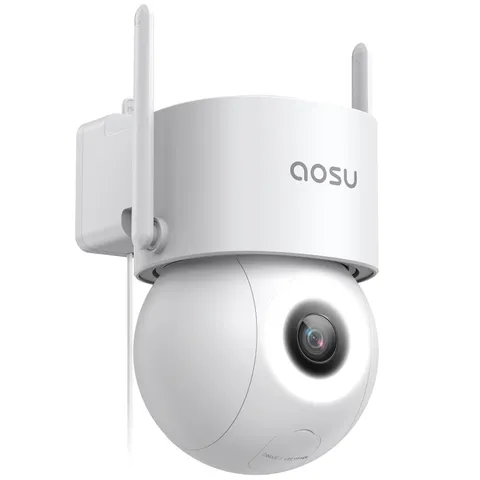 Aosu 3K Outdoor Security Camera, 360° PTZ, Auto-Tracking, 400-Lumen Spotlight