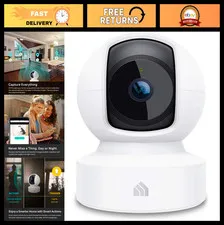 1080p Indoor Pan/Tilt Security Camera - Baby & Pet Monitor, Wired Surveillance