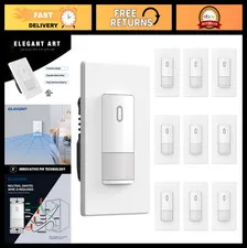 Matte White Motion Sensor Light Switch - Single Pole, 120° PIR, No Neutral Wire,