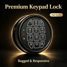 Fireproof Gun Safe Lock Replacement with Swing Bolt Lock Electronic Black Keypad