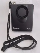 Black QUORUM PAAL Personal Security Attack Alarm with Belt Clip and Wrist Strap