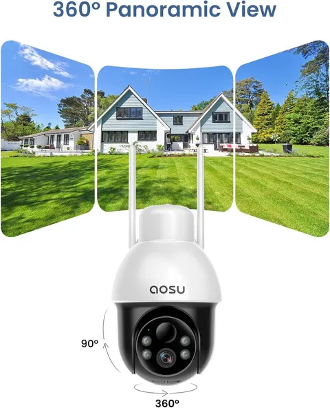 Wireless Outdoor Security Cameras Solar Powered 360° Coverage