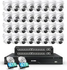 ZOSI 32 x 4K POE NVR Spotlight Outdoor Camera System Person Vehicle Detection