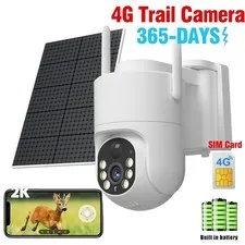Solar Security Cameras Wireless Outdoor, 360° Auto Tracking, Color Night vision
