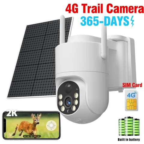 Solar Security Cameras Wireless Outdoor, 360° Auto Tracking, Color Night vision