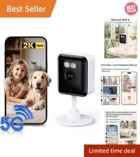 Portable 2K Mini Security Camera with Two-Way Talk & Smart Home Compatibility