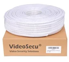VideoSecu RG59 /U Siamese CCTV Combo Coaxial Cable 500 feet, White