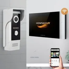 HOMSECUR Waterproof 4 Wire WIFI Video Door Phone Intercom Doorbell Voice Message