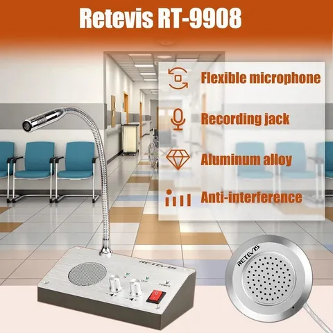 Window Intercom System Speaker Microphone Two-Way Voice Clear Sound Office