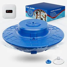 Floating Pool Alarm System w/ Indoor Receiver 85 dB Blue/White Suction Cup