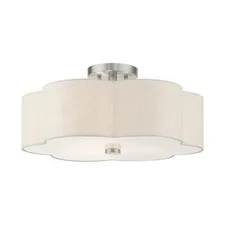 Livex Lighting 58064-91 Solstice Collection 3-Light 18 x 18 x 8.5, Nickel