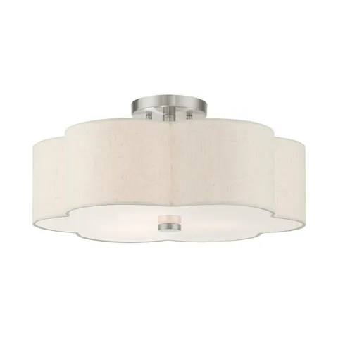 Livex Lighting 58064-91 Solstice Collection 3-Light 18 x 18 x 8.5, Nickel