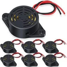 Geiserailie 6 Pcs DC 3-24V 95 dB Electronic Buzzer Active Piezo mainly black 