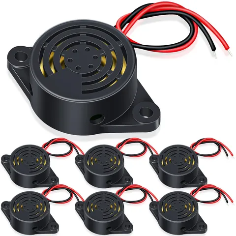 Geiserailie 6 Pcs DC 3-24V 95 dB Electronic Buzzer Active Piezo mainly black 