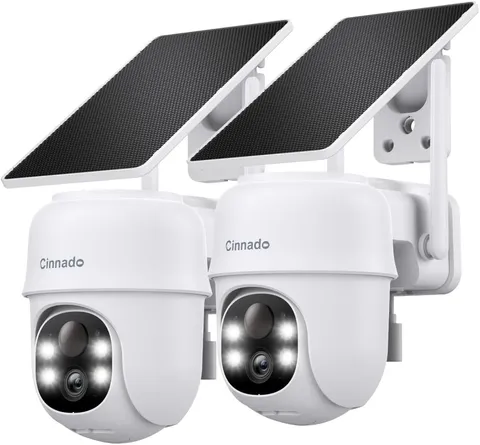 2K Home Security Cameras 2.4G WiFi Outdoor Solar Battery 2pk
