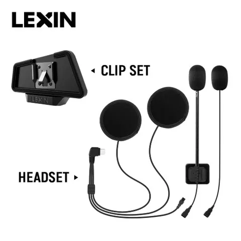 LEXIN LX-B4FM-X Intercom Headset Clip Set Bluetooth Helmet Speaker