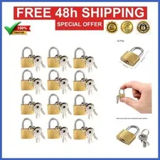 Litoexpe 12 Pieces Mini Brass Padlocks with Keys for Luggage & Lockers