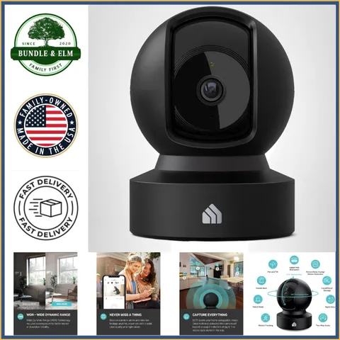 1080p Indoor Security Camera with Motion Detection and Night Vision Features