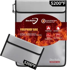Fireproof Document Bag (5200℉) with Fireproof Organizer Travel Case,Heat Insulat