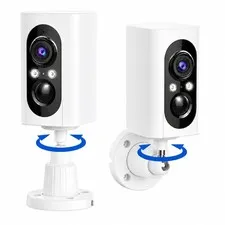 2K Security Cameras Wireless Outdoor, 355° Pan Rotate, Battery Powered, Color...