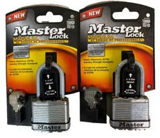Master Lock M1XDLF Magnum Heavy Duty Padlock with Key, 2 Pack NEW