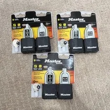 3 Master Lock Magnum Keyed Padlocks 2-Pack Matte Black Steel Weather Resistant