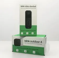 Blink Outdoor 4 Wireless Camera Security System & Blink Video Doorbell Bundle