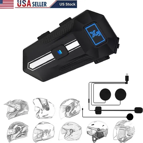Motorcycle Helmet Headset Bluetooth 5.3 Speaker Waterproof Hands-Free with Mic