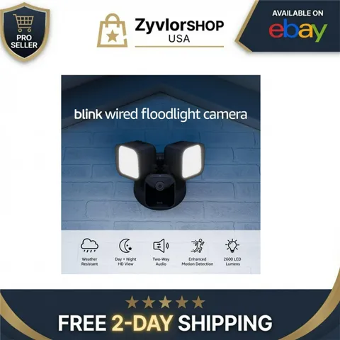 Blink Wired Floodlight Camera - Smart Security Camera, 1080p HD, Alexa