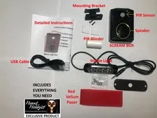 PIR Sensor Burglar Security Alarm System LED Strobe Light Programmable Sounds