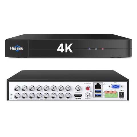 16 Channel 4K Hybrid 5-in-1 DVR Digital Video Recorder Supports 24 Cameras