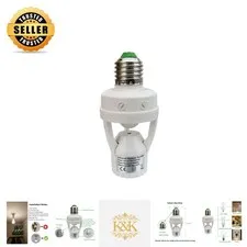 Smart Indoor Motion Sensor Light Socket - E26/E27 Adapter for Easy Installation