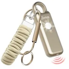 Personal Safety Alarm Keychain – 130dB Siren with Bottom Speaker, Gold Satin
