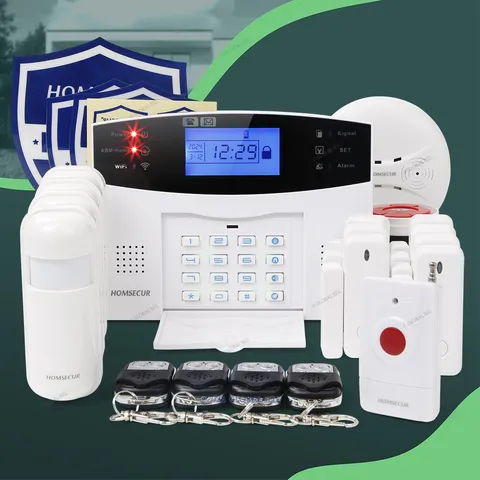 HOMSECUR APP Controlled Wireless &wired WIFI 4G Home Security Alarm System