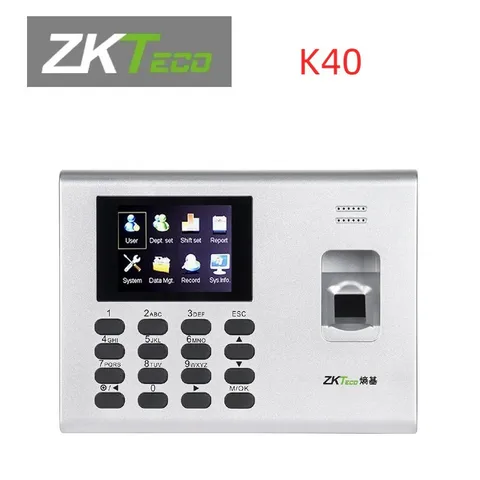 ZKteco K40 TCP/IP Fingerprint Time Attendance with Power Adapter In Battery