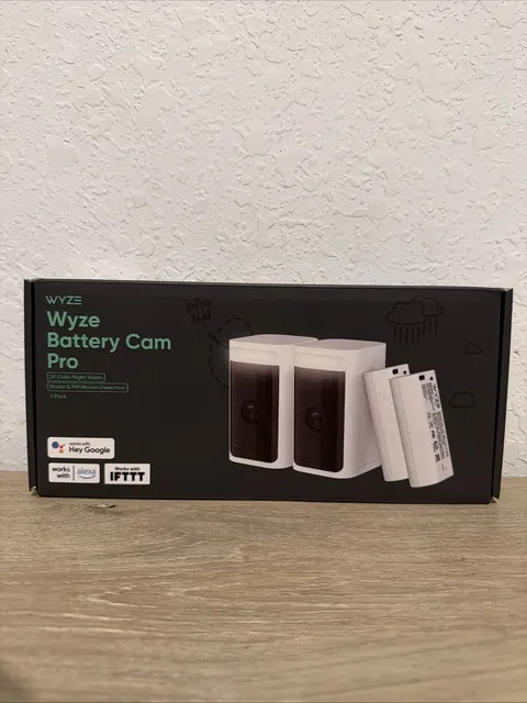 Wyze Battery Cam Pro 2-Pack, Wireless Indoor/Outdoor Home Security Camera
