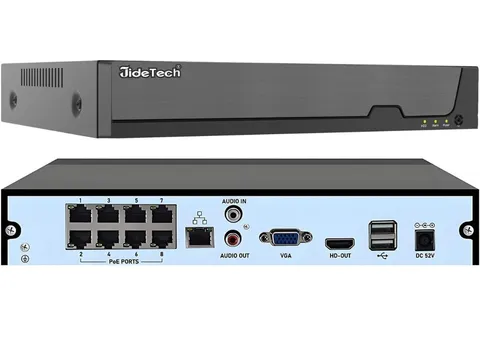 JideTech NVR 8 Channel PoE 4K 8 Ports 16CH Extendable Network Video Recorder