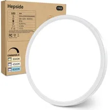 hepside 12Inch Flush Mount Light Fixture White, 28Watt, 12Inch-1pack, White