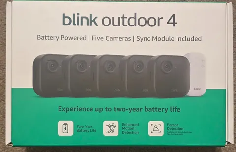 Blink Outdoor 4 (4th Gen) 5 Camera Battery Powered System w/ Sync module New!