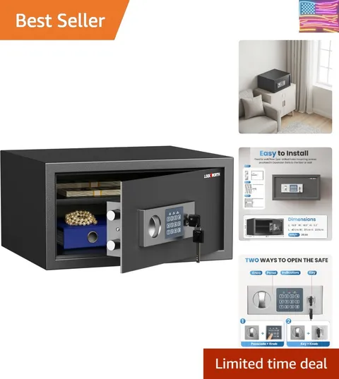 Safe for Home, 1.0 Cubic Feet Safety Box, Lock Box for Money, Jewelry, Docume...
