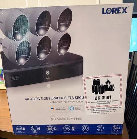 Lorex 4K Ultra HD 8-Channel DVR Security System 6 Active Deterrence Camera 2TB