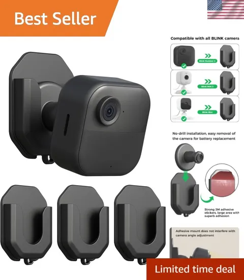 3 Pack Blink Camera No Drill No Screws Wall Mount Bracket for Blink Outdoor 4...